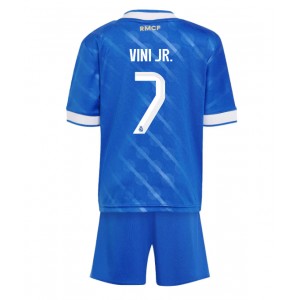Fotbalové Dres Real Madrid Vinicius Junior #7 Dětské Třetí Oblečení 2025-26 Krátký Rukáv (+ trenýrky)